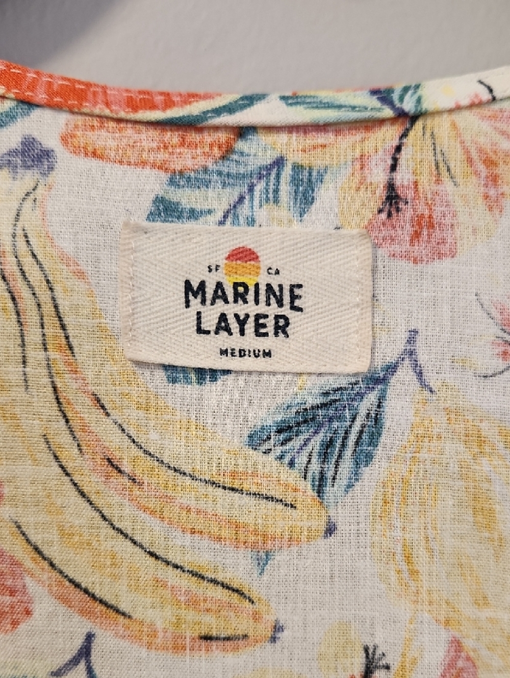 Marine Layer Camila Fruit Print Hemp Romper Size M Summer Resort Beach‎ Coastal - Picture 2 of 12